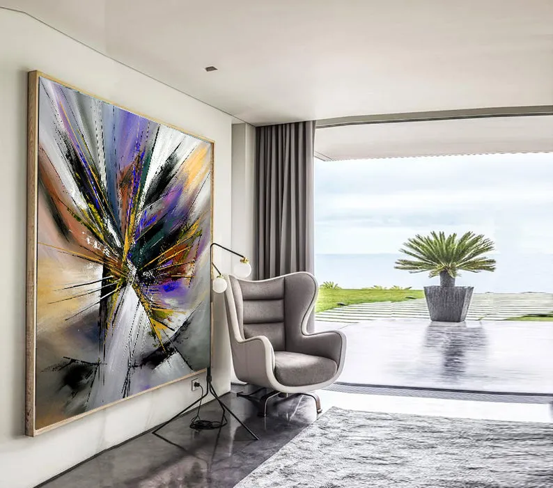 Large Modern Art Abstract Wall Oil Painting On Canvas For Luxury Home Decor Original Art For Sale