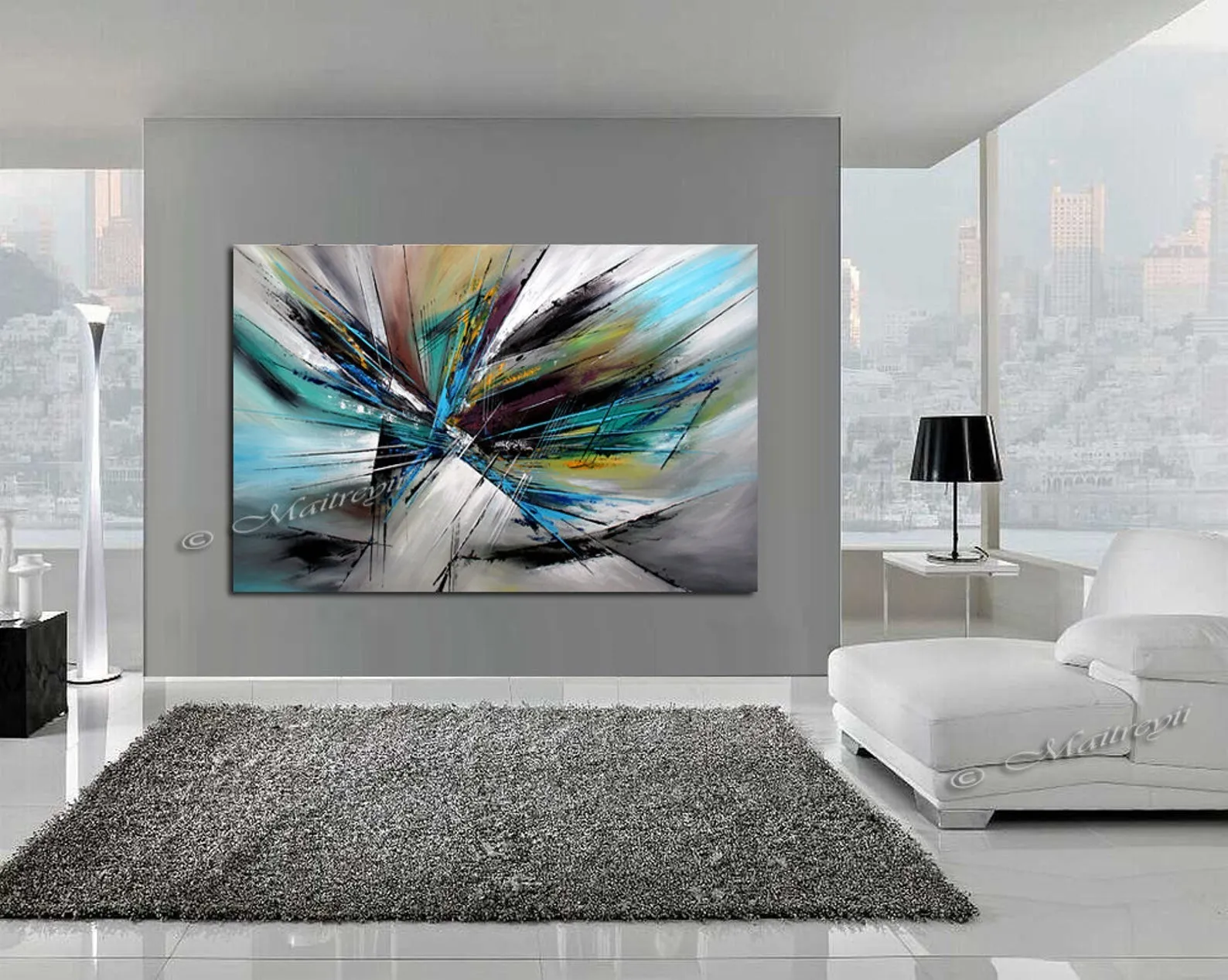 Large Modern Art Wall Painting on Canvas Modern Home Art living Room Painting - Universal Light