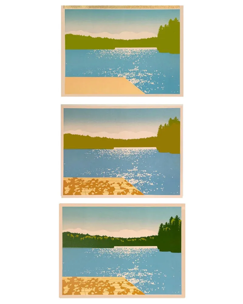 Laura Wilder Lake View II Limited Edition Matted Block Print