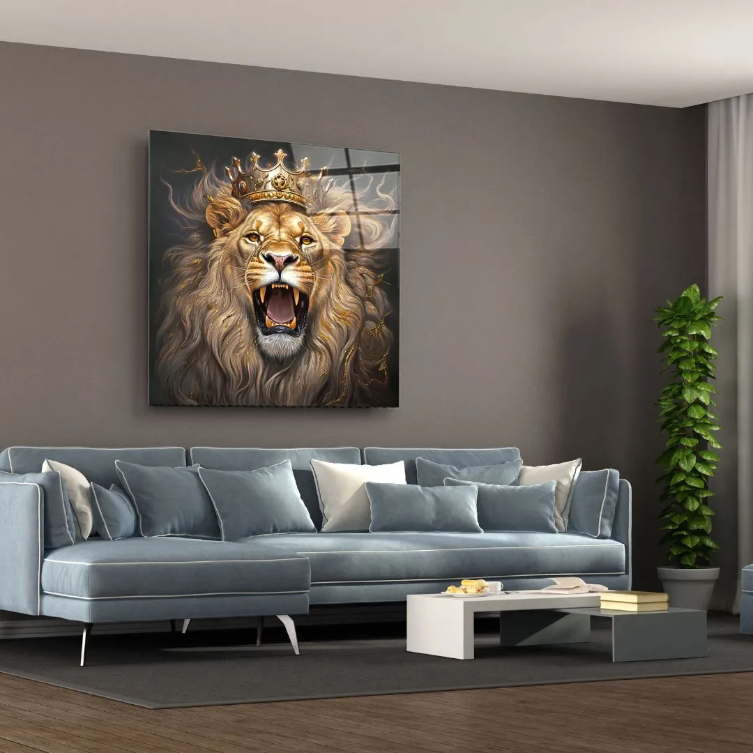 Majestic Roar Glass Wall Art