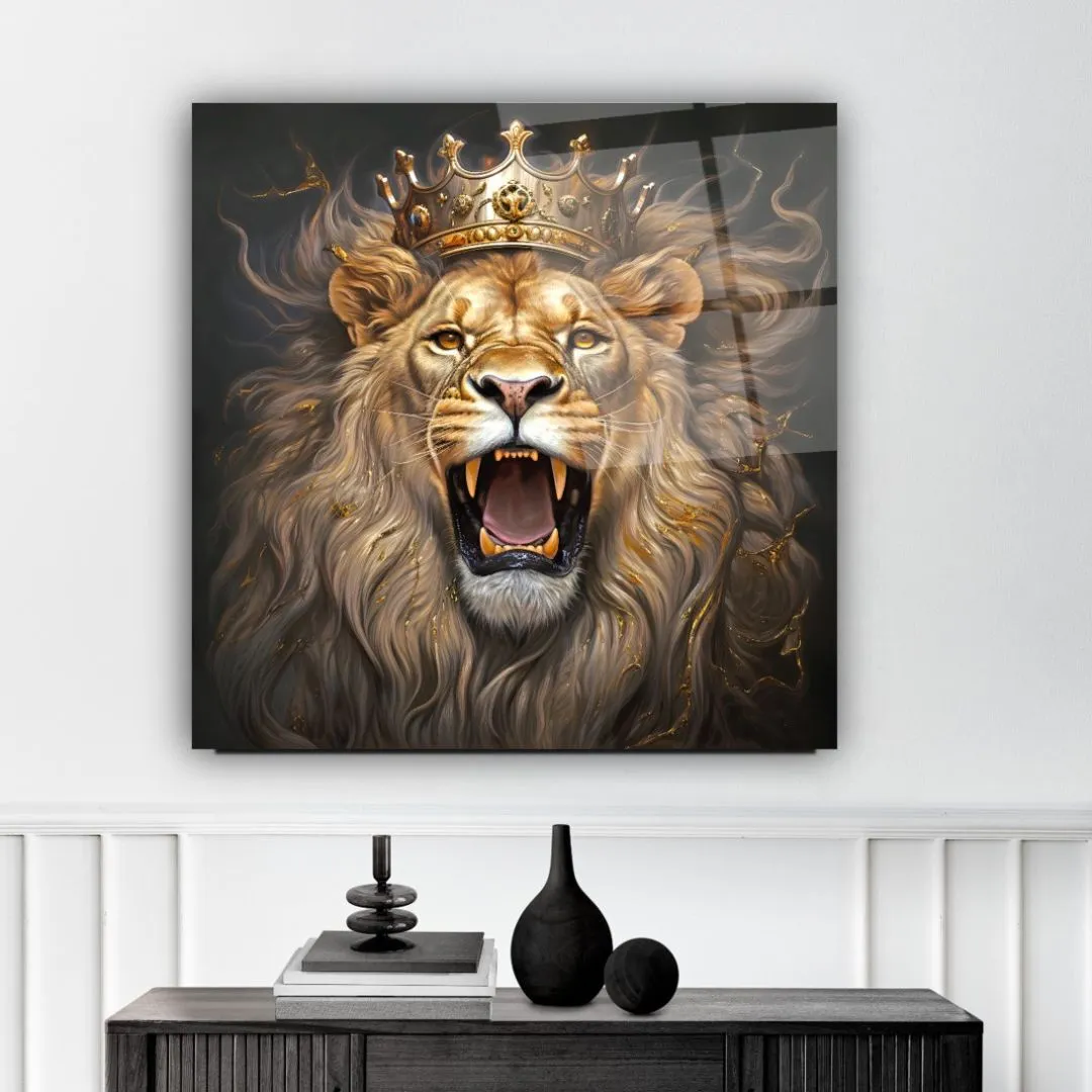 Majestic Roar Glass Wall Art