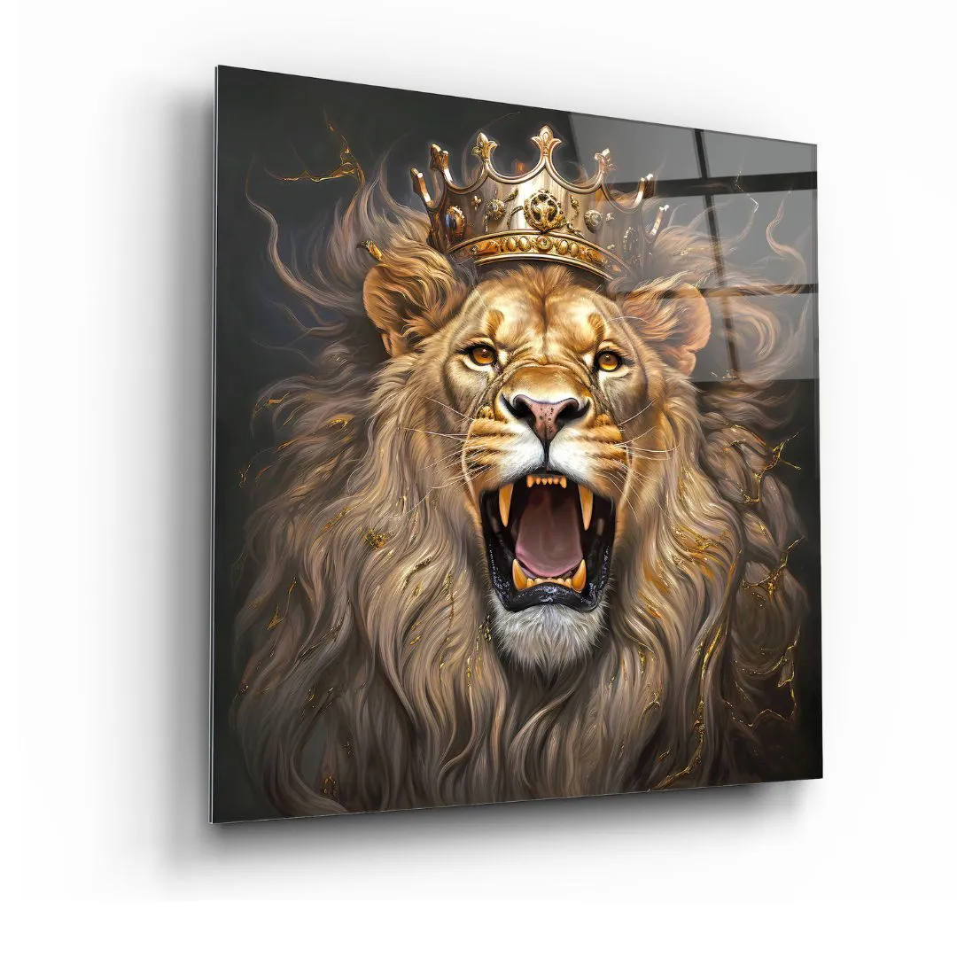 Majestic Roar Glass Wall Art