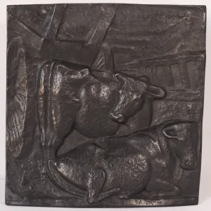 Manuel Martinez Hugué - Large Bronze Plaque