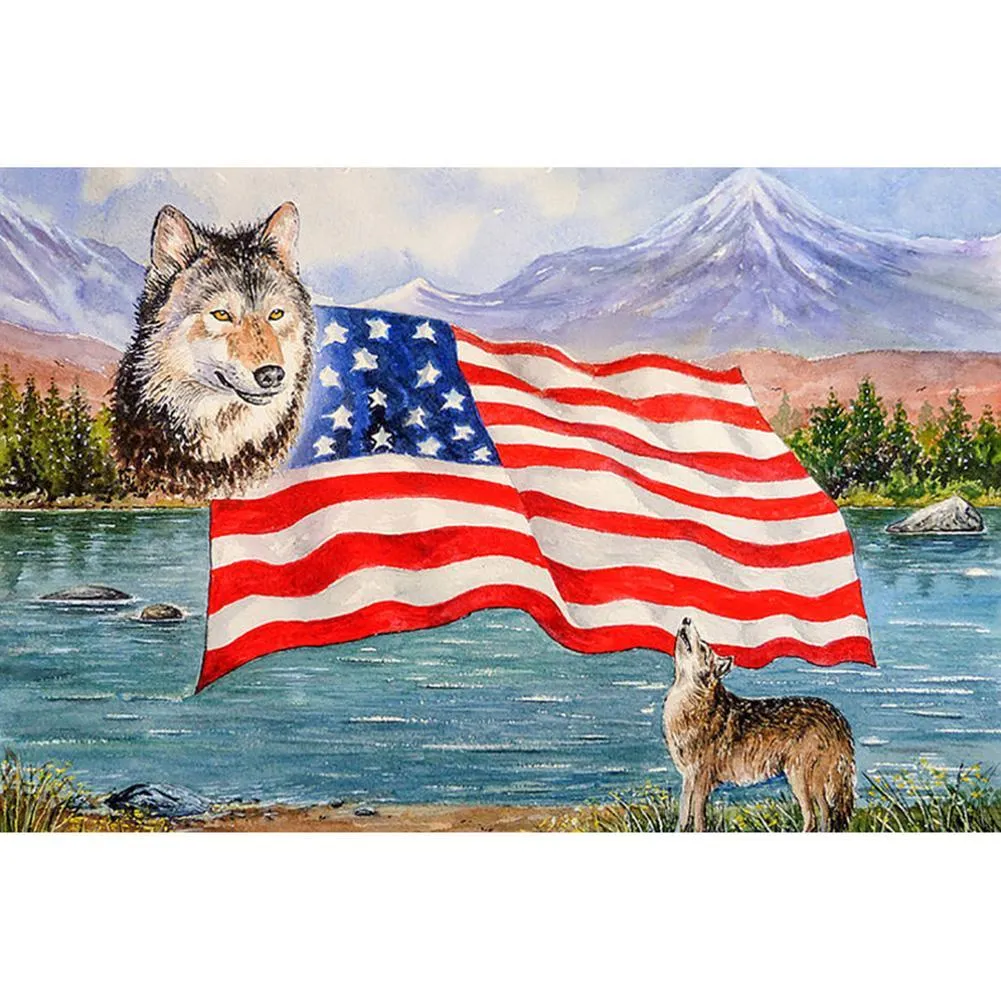 National FlagPicture - Full Diamond Painting - 40x30cm