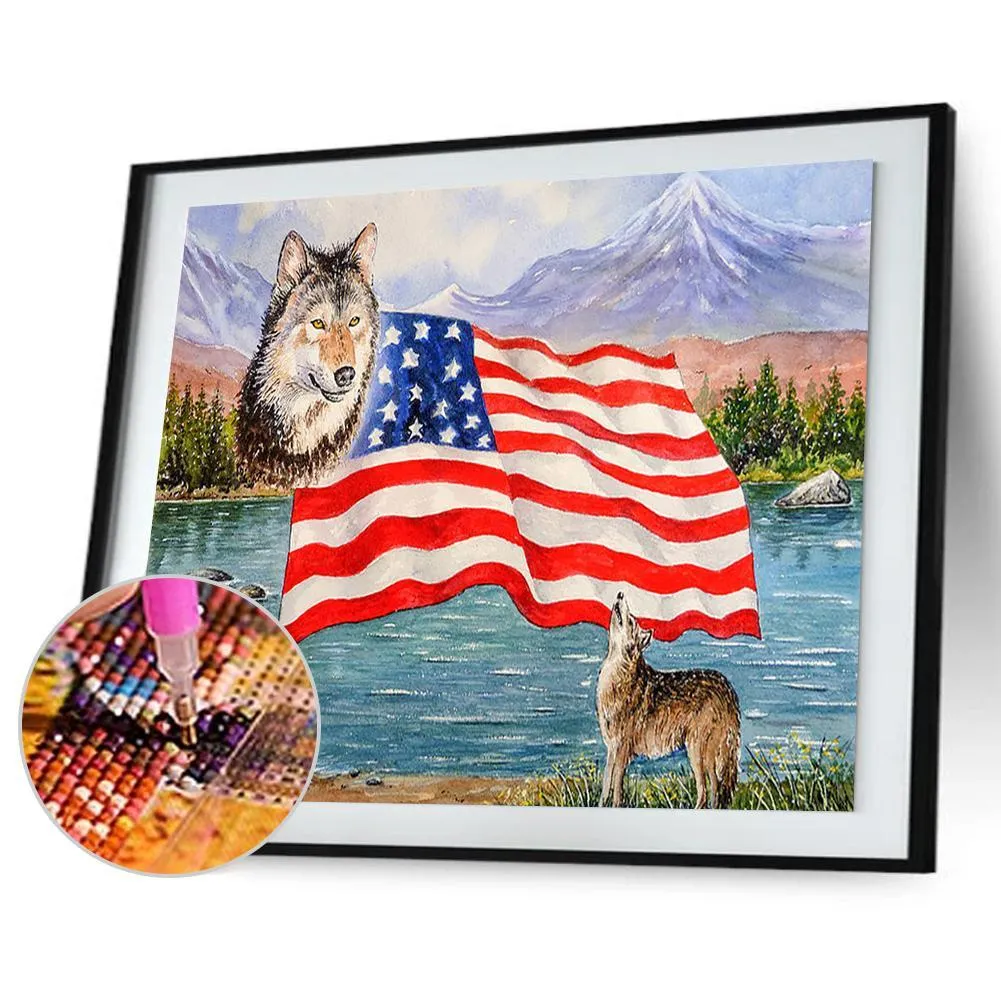 National FlagPicture - Full Diamond Painting - 40x30cm