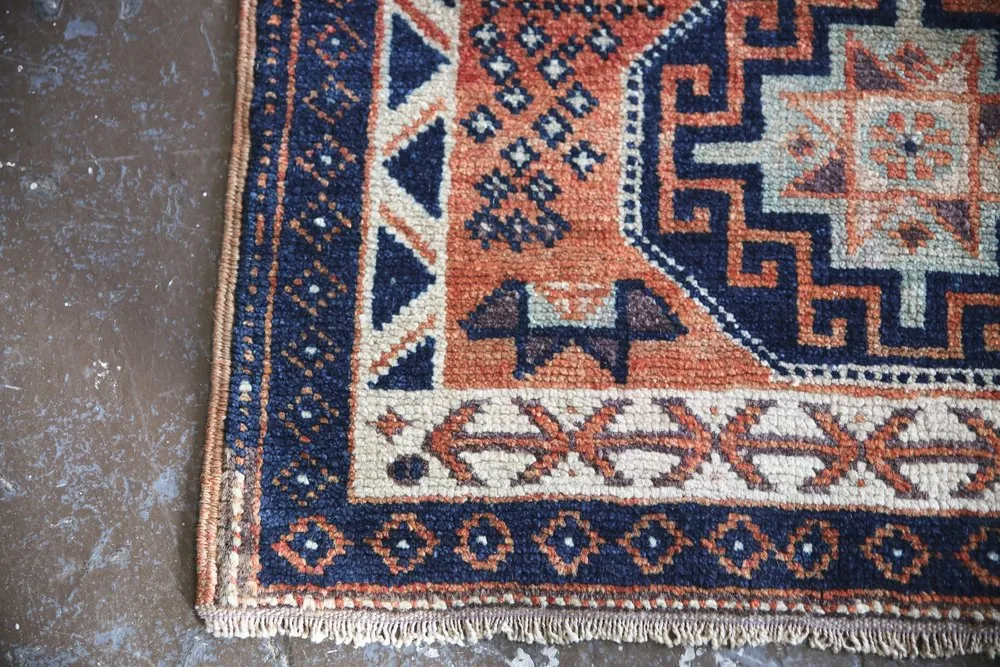 Old Kurdish Herki Runner 2.8ftx13ft