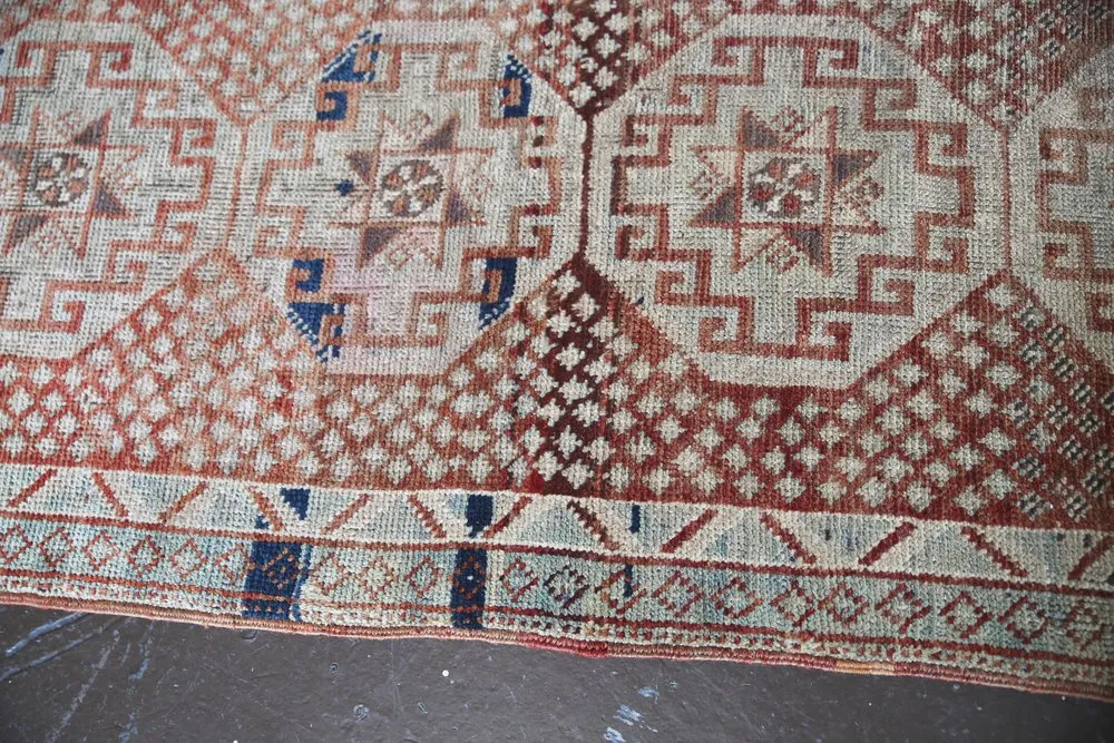 Old Kurdish Herki Runner 2.8ftx13ft