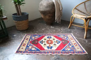 Old Mini Turkish Rug 1.9x3.2