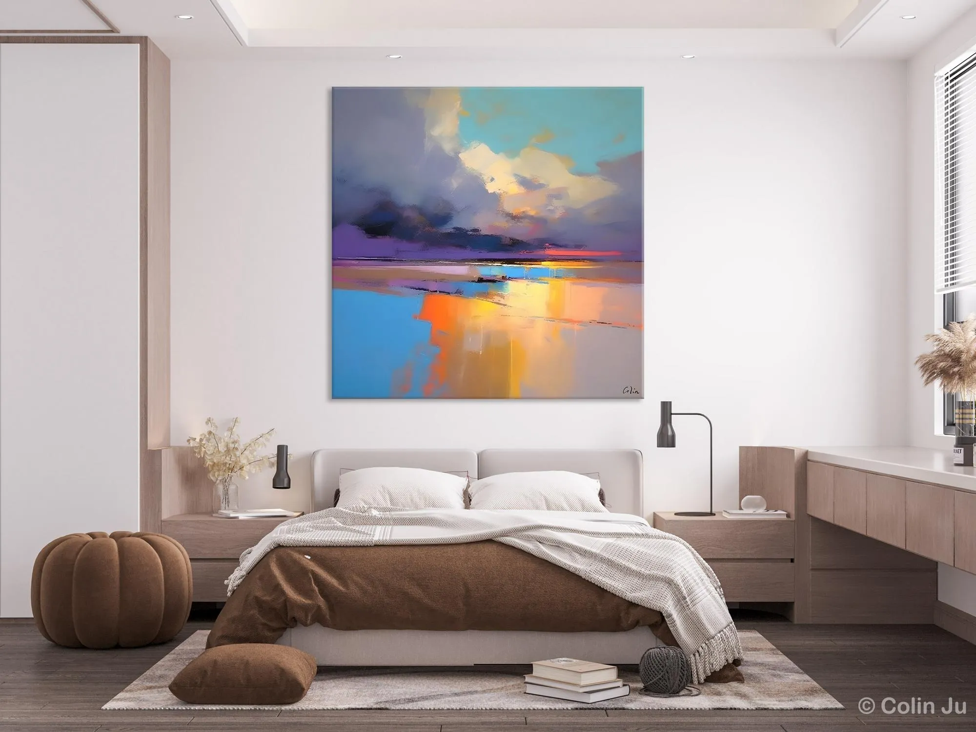 Original Landscape Wall Art, Landscape Oil Paintings, Landscape Canvas Art, Abstract Landscape Painting for Living Room, Hand Painted Canvas Art