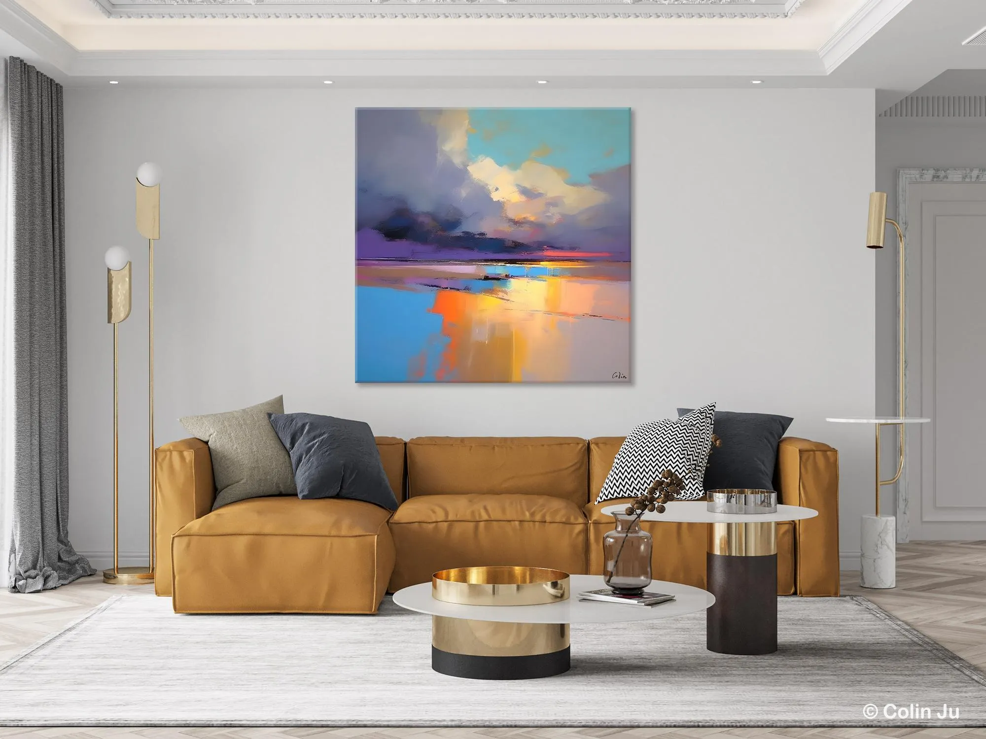 Original Landscape Wall Art, Landscape Oil Paintings, Landscape Canvas Art, Abstract Landscape Painting for Living Room, Hand Painted Canvas Art