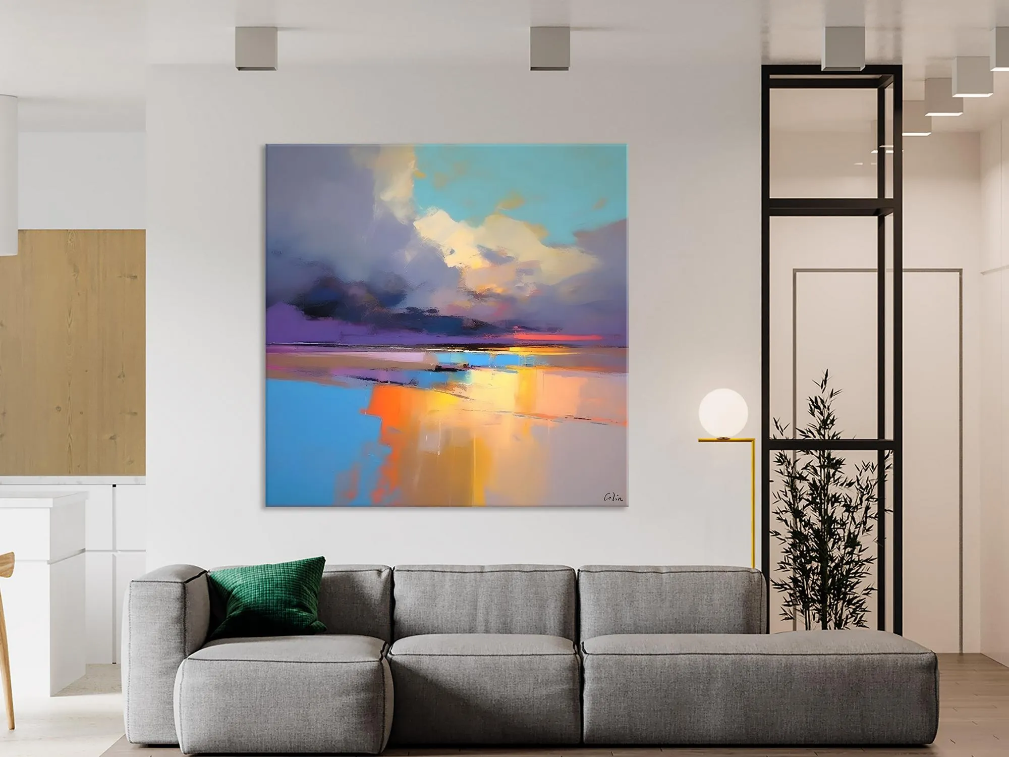 Original Landscape Wall Art, Landscape Oil Paintings, Landscape Canvas Art, Abstract Landscape Painting for Living Room, Hand Painted Canvas Art