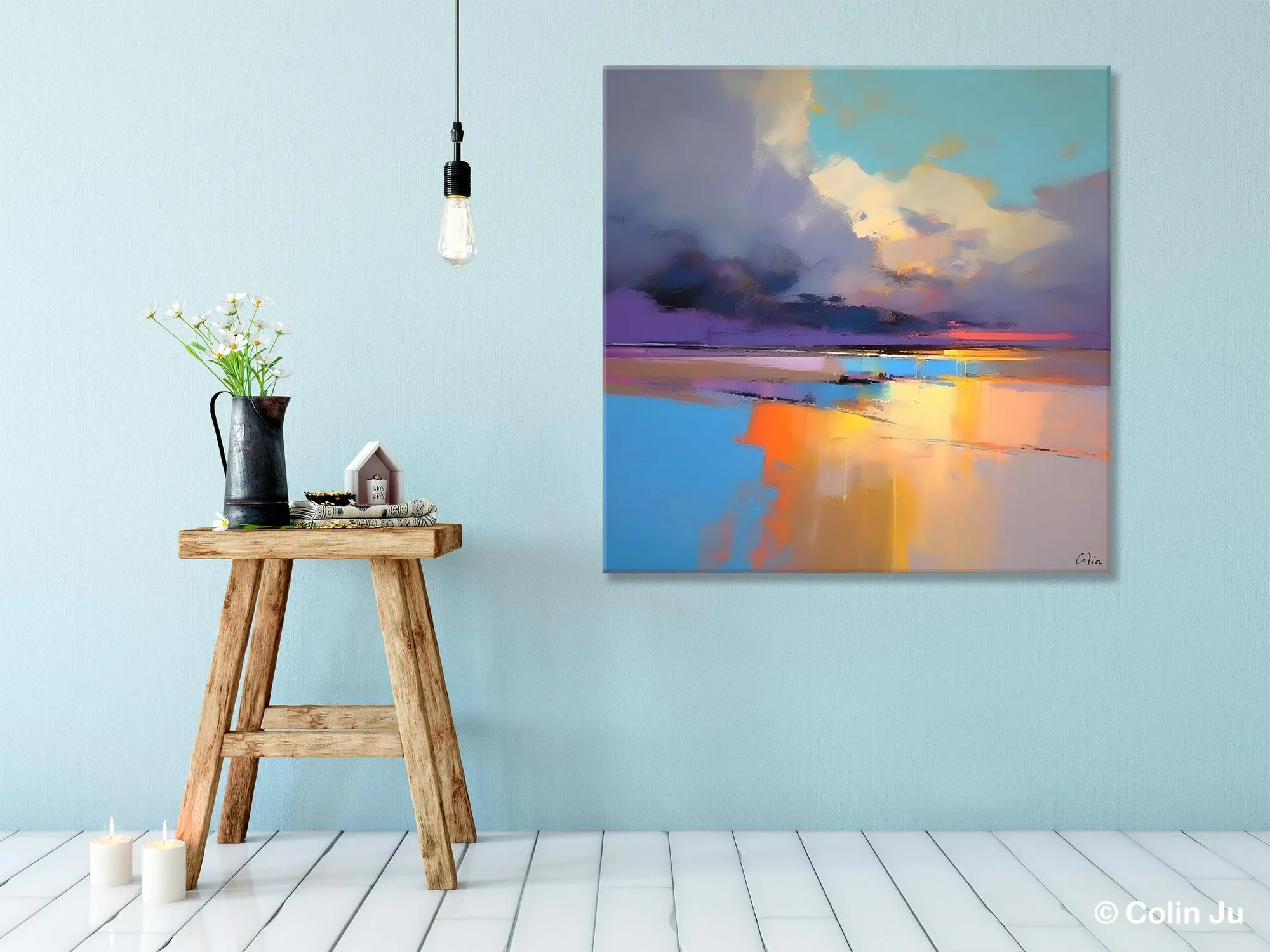 Original Landscape Wall Art, Landscape Oil Paintings, Landscape Canvas Art, Abstract Landscape Painting for Living Room, Hand Painted Canvas Art