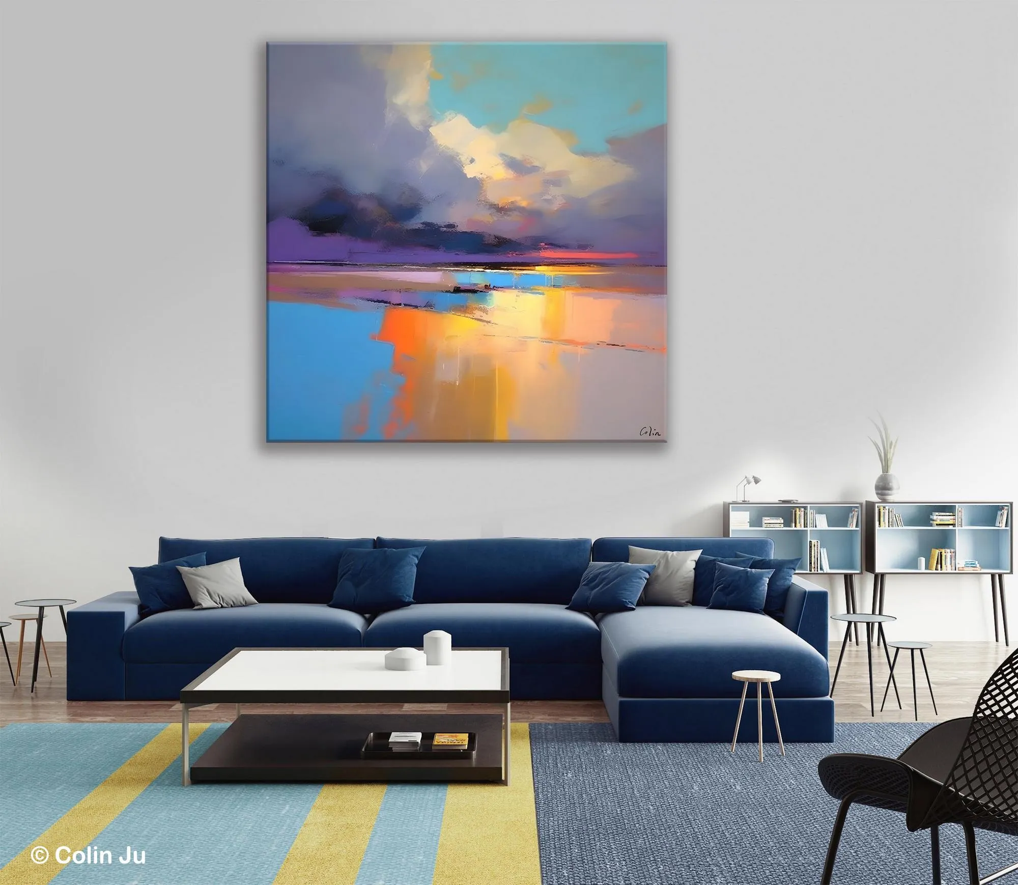 Original Landscape Wall Art, Landscape Oil Paintings, Landscape Canvas Art, Abstract Landscape Painting for Living Room, Hand Painted Canvas Art