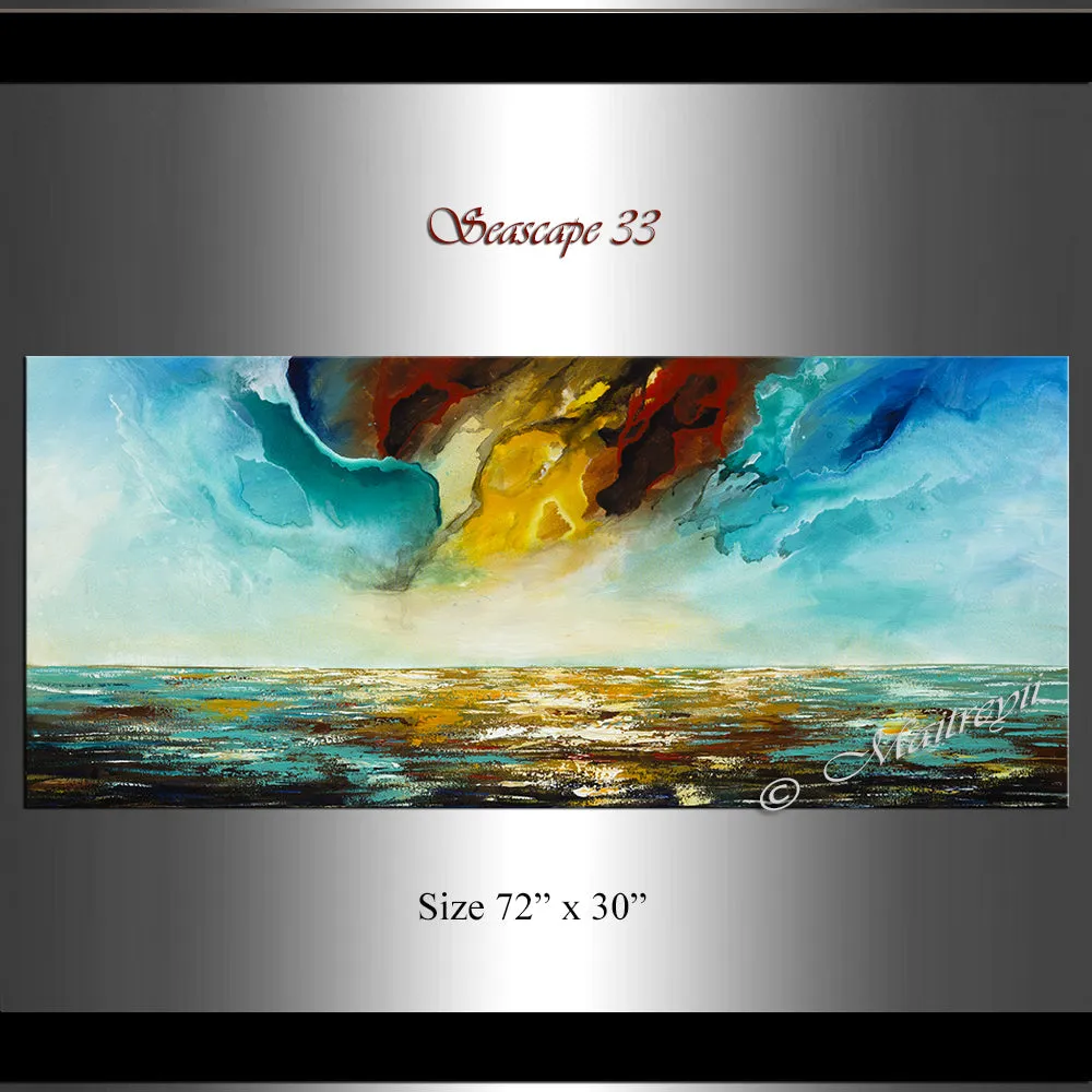 Original Modern Art Oil Painting For Sale - Amazing Seascape 33