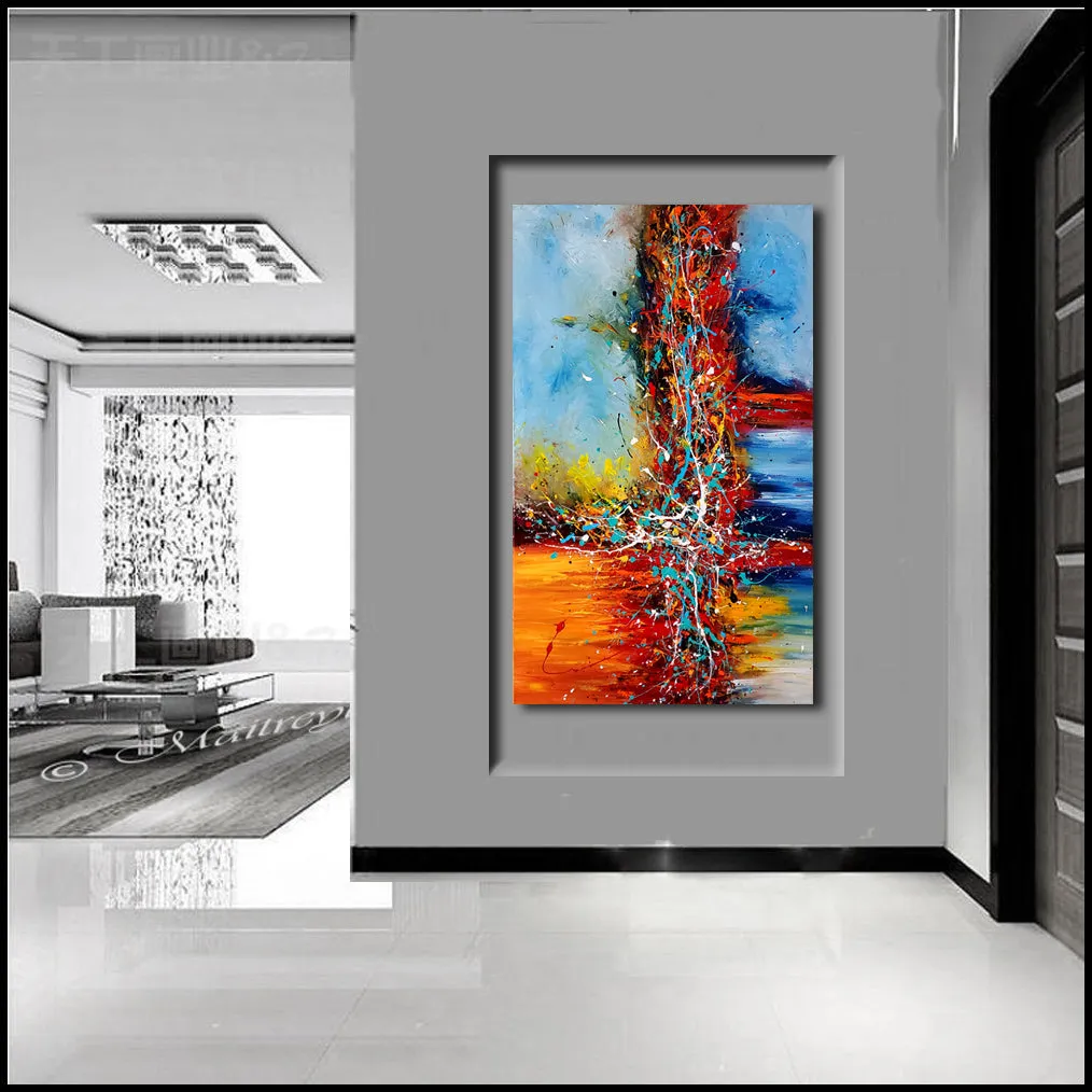 Original Paintings for Sale, Jackson Pollock Style abstract art on Canvas, Modern Wall decor Office Lobby