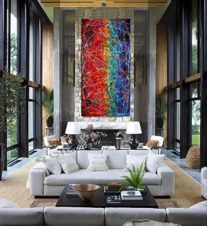 Painting Abstract Art Jackson Pollock Style large Wall Art - Vintage Glory 10