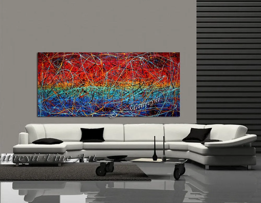 Painting Abstract Art Jackson Pollock Style large Wall Art - Vintage Glory 10