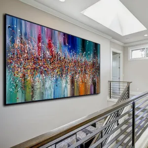 Paintings for Sale Abstract Paintings Jackson Pollock Multicolor Drip Style Art on Canvas, large Wall Art - Heavenly Beauty