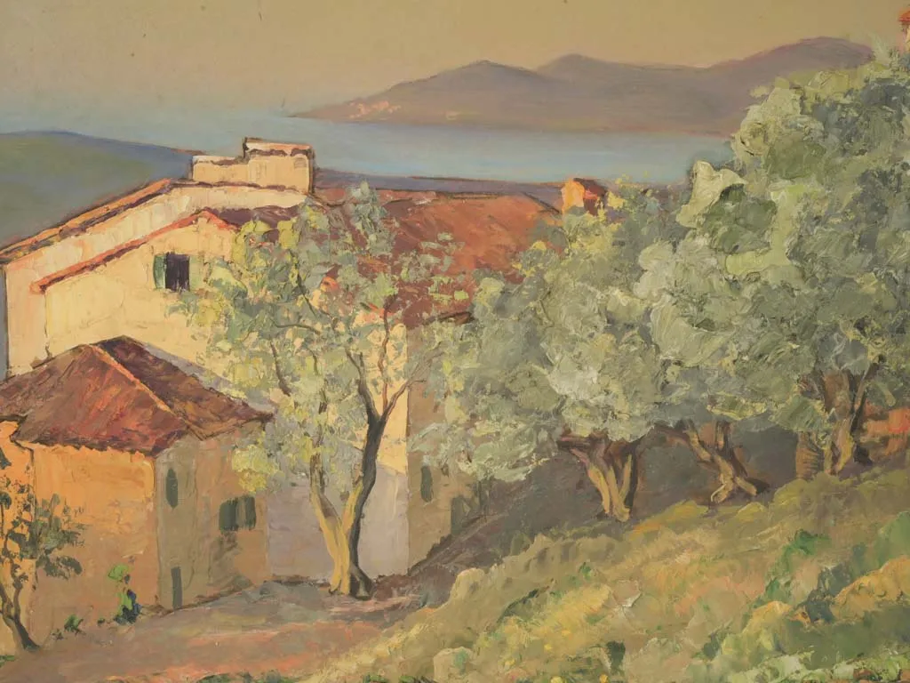 Pair of Landscape Paintings by Maurice Gottlob (1885-1970) – Village of Mougins & Mediterranean Coast 27¼" x 34¼"