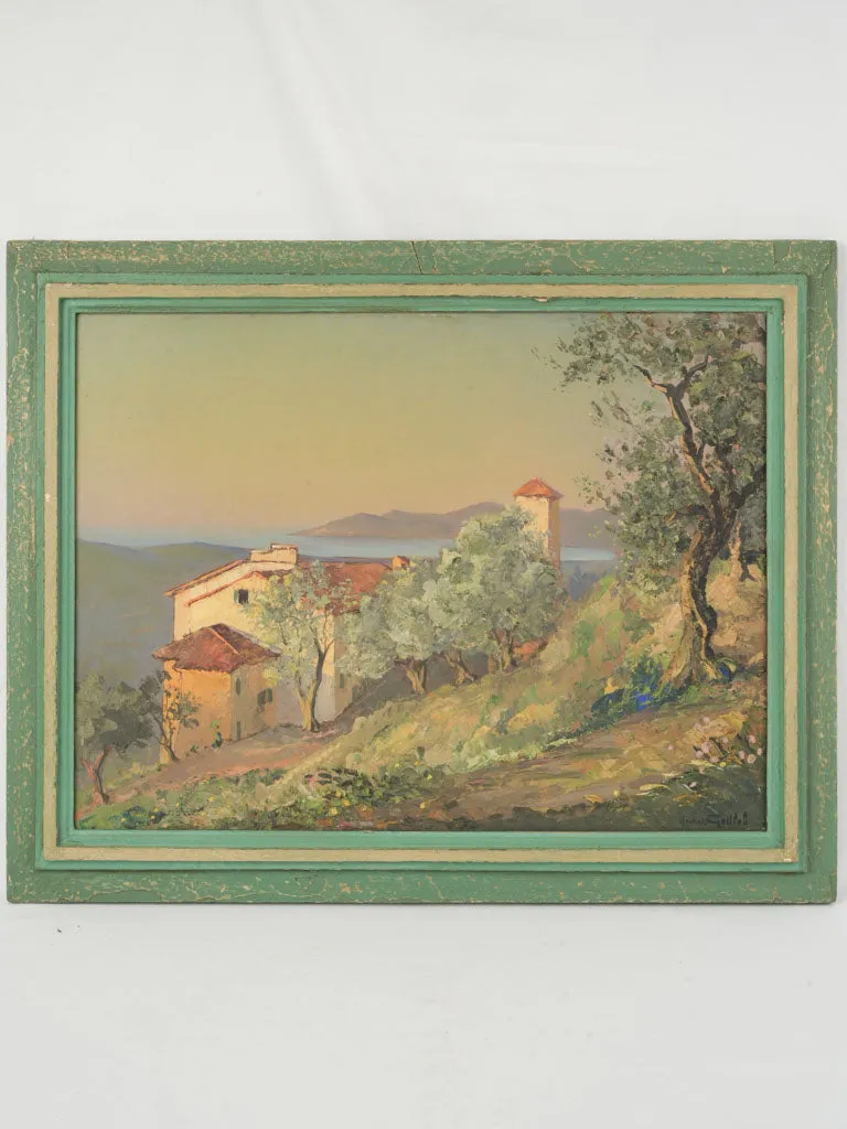 Pair of Landscape Paintings by Maurice Gottlob (1885-1970) – Village of Mougins & Mediterranean Coast 27¼" x 34¼"