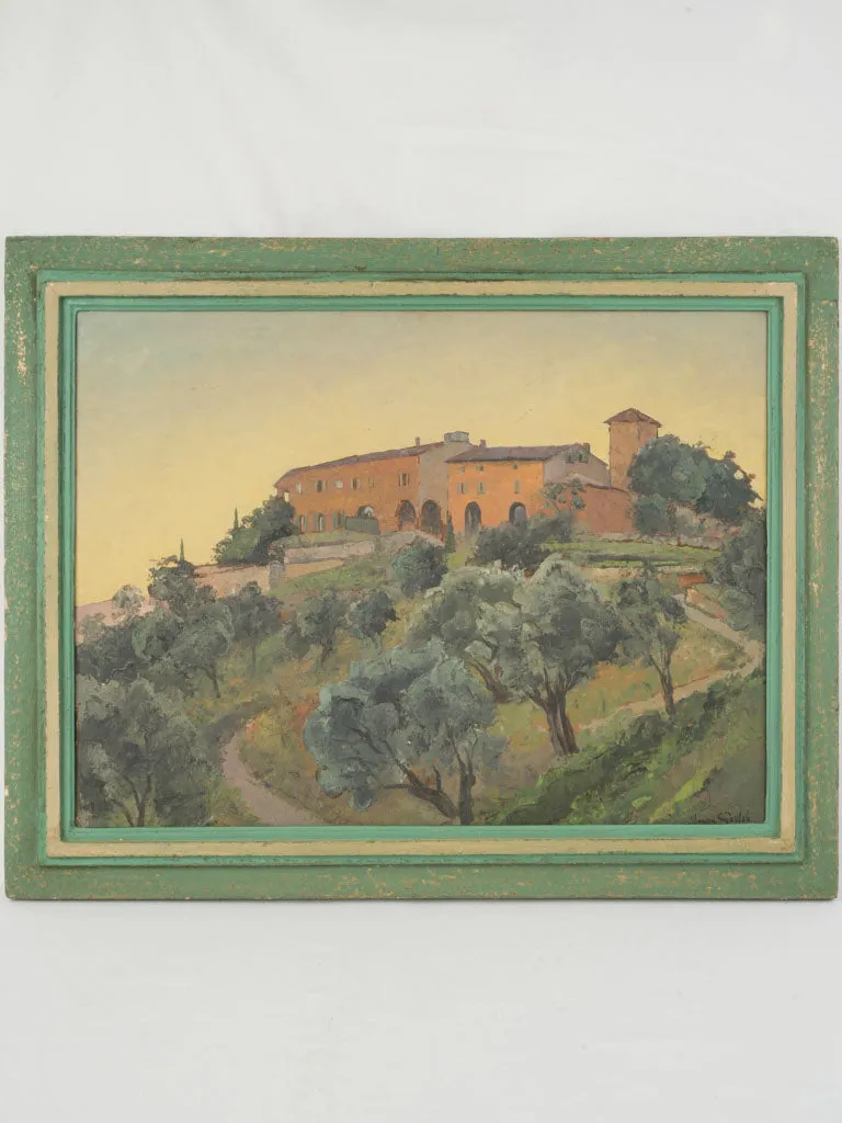 Pair of Landscape Paintings by Maurice Gottlob (1885-1970) – Village of Mougins & Mediterranean Coast 27¼" x 34¼"