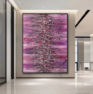 Pink Wall Art | Jackson Pollock Style | Paintings | LargeModernArt - Beauty of Bridge 18