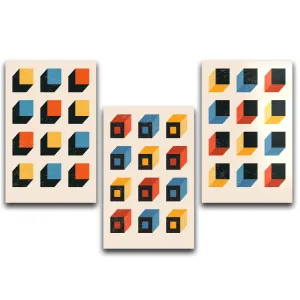 ."Cubes". Contemporary Gallery Collection Glass Wall Art