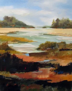 "Marsh" by William Crosby - Abstracted Landscape Painting