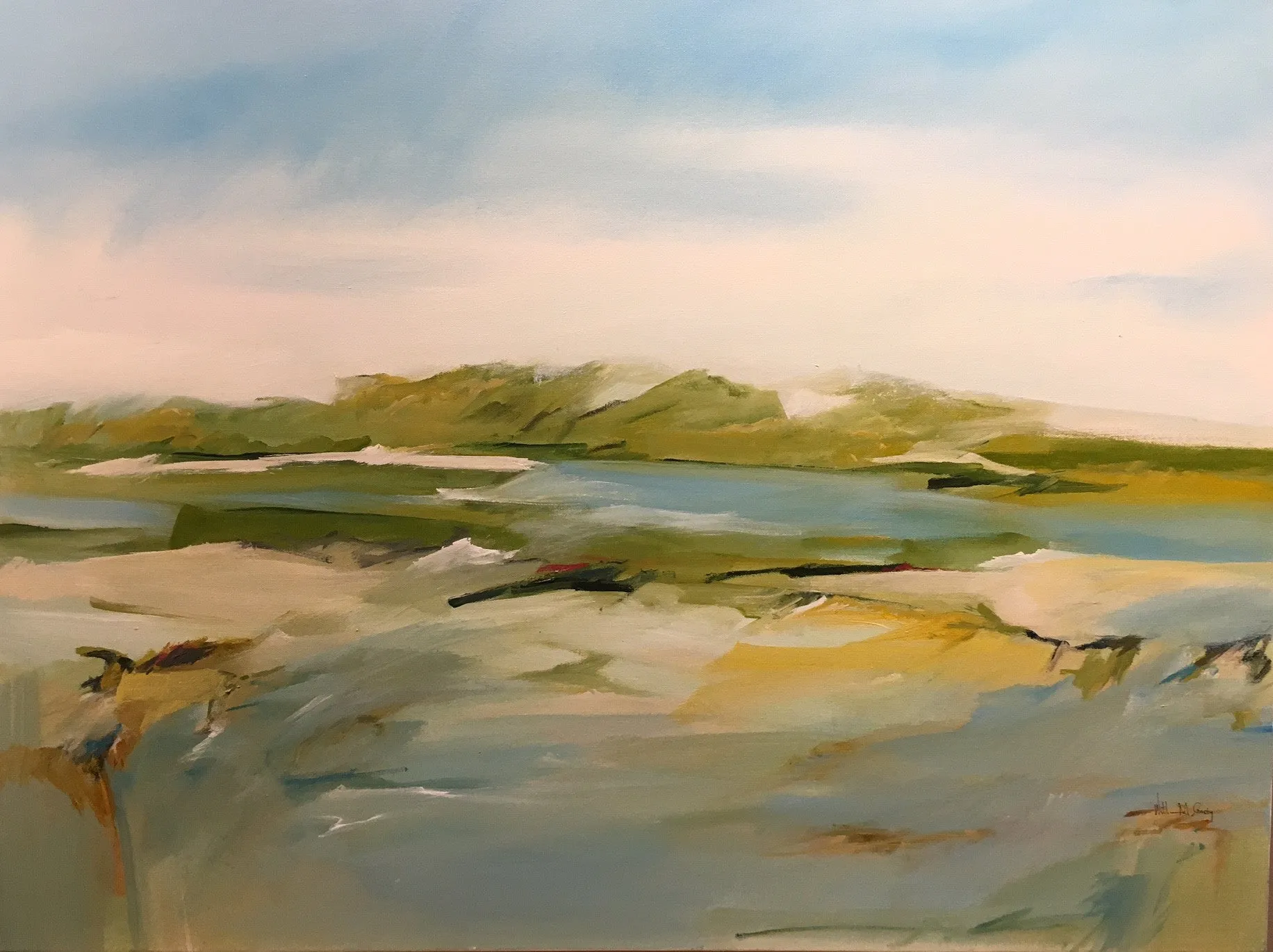 "Spring Marsh" by William Crosby - Abstracted Landscape Painting