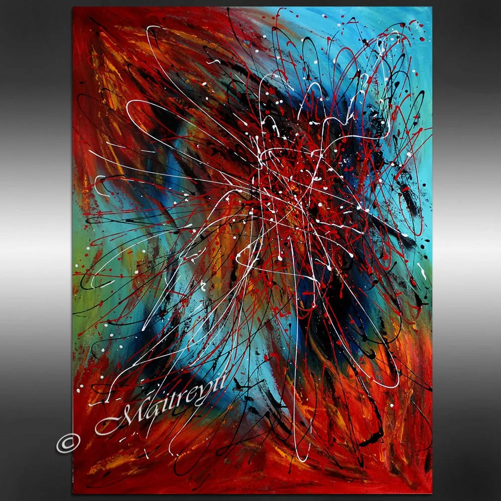 Red Painting On Canvas Original Artwork For Sale - Red Passion