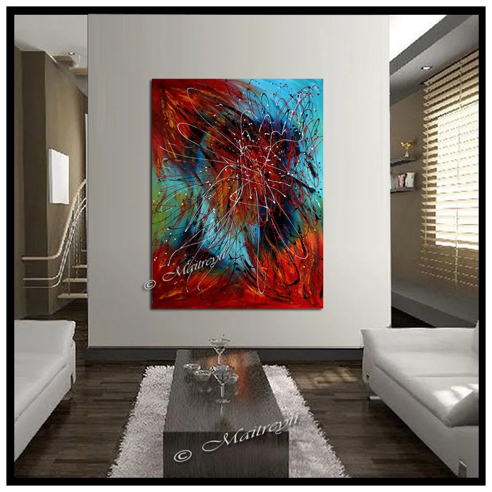 Red Painting On Canvas Original Artwork For Sale - Red Passion