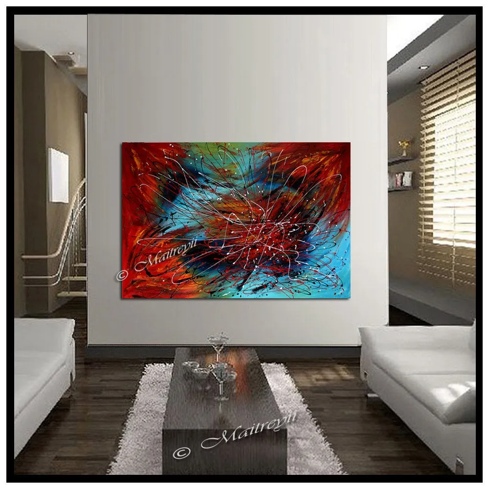 Red Painting On Canvas Original Artwork For Sale - Red Passion