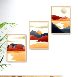 SAF paintings Set of 3 Modern Art White Frame painting for Wall Decoration SA-B287K3