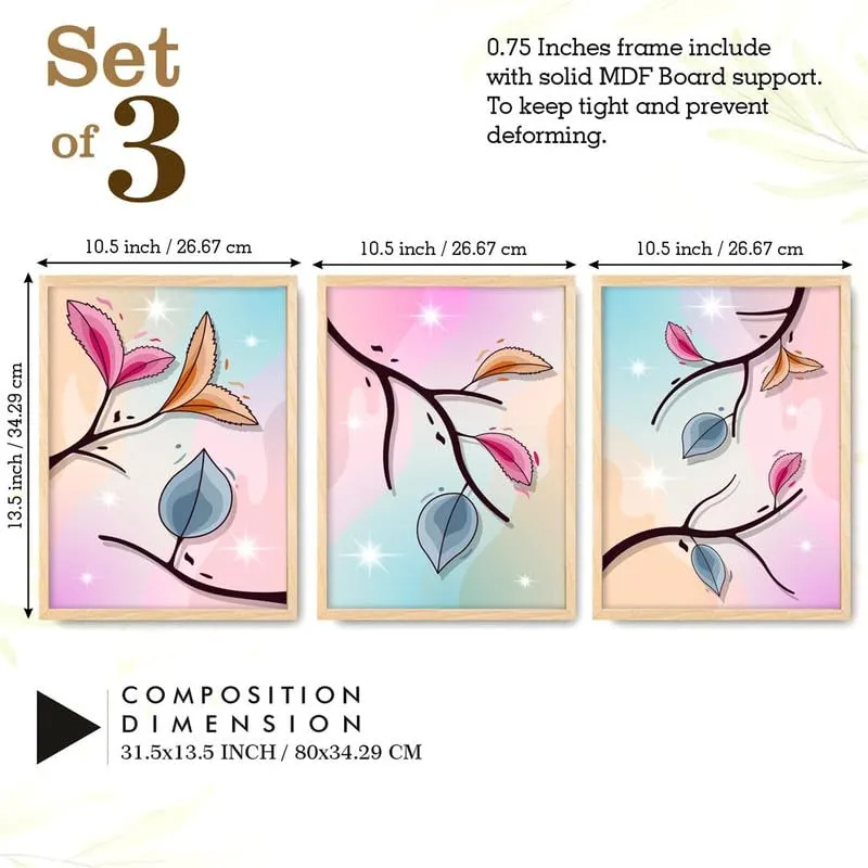 SAF paintings Set of 3 Modern Art White Frame painting for Wall Decoration SA-B292K3