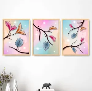 SAF paintings Set of 3 Modern Art White Frame painting for Wall Decoration SA-B292K3