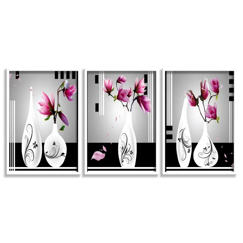 SAF paintings Set of 3 Modern Art White Frame painting for Wall Decoration,Home and Office OL-COMBO-127-M3