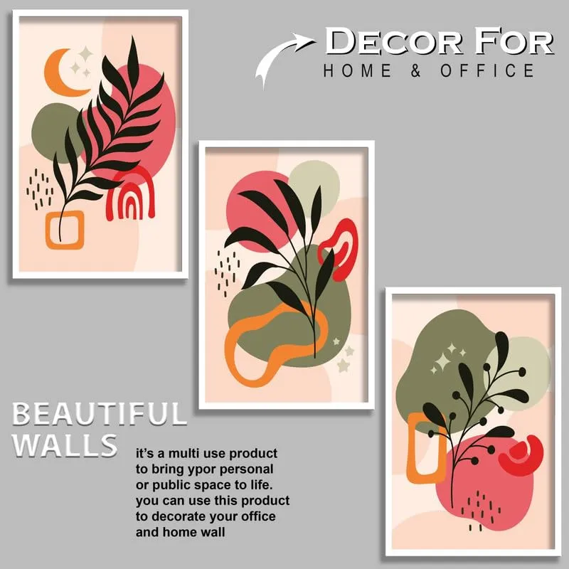 SAF paintings Set of 3 Modern Boho Art Wall Painting For Home And Office ol-COMBO-2102-K3