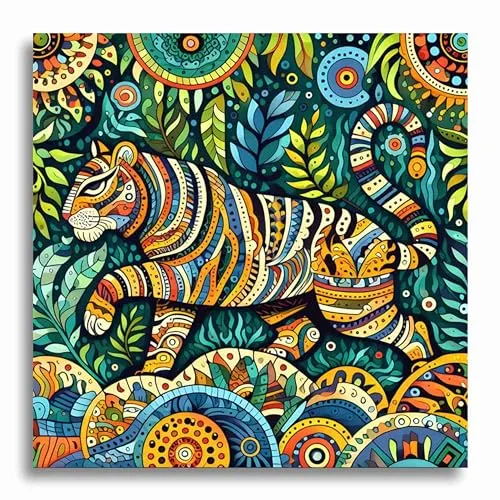 SAF Wooden Framed Tiger modern art Canvas Wall Painting for Home Décor And Office||For Bedroom, Living Room Home wall and Office Interior 24X24 Inch painting CR-315