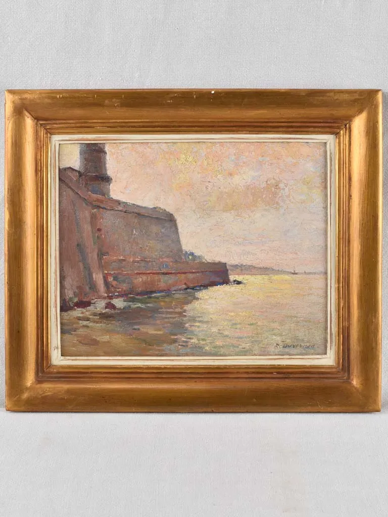 Seascape - Mediterranean port, R. Duvernon (1878-1940) - 19" x 22½"