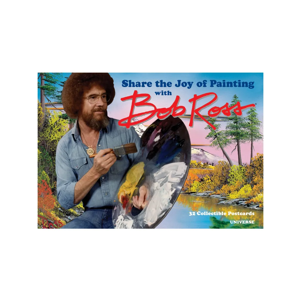 Share The Joy Of Painting With Bob Ross Postcard Set