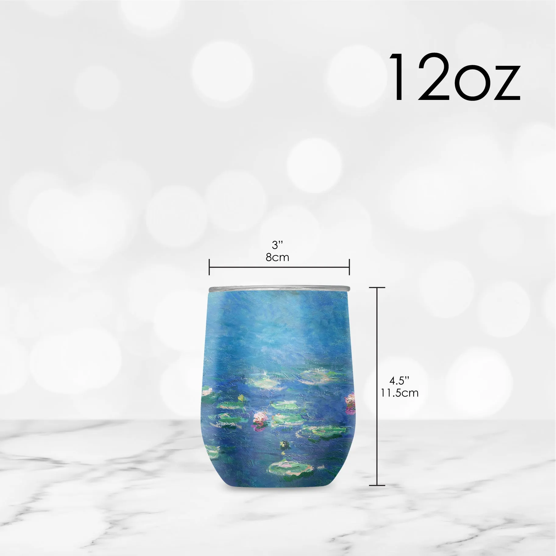 Stemless Wine Tumbler - Monet "Water Lilies"