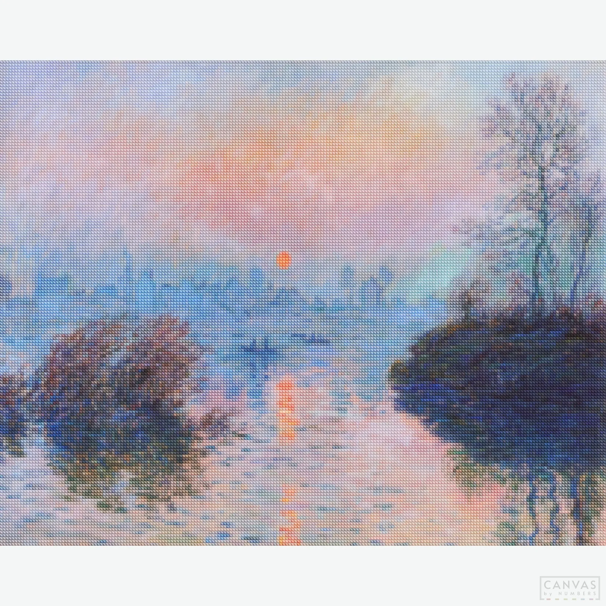 Sunset on the Seine at Lavacourt - Diamond Painting