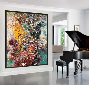 Valentine Gift Jackson Pollock Red Painting extra large abstract art Modern Wall oversize canvas - Amazing Abstract 24