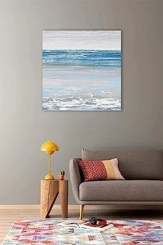 VERRE ART Printed Framed Canvas Painting for Home Decor Office Wall Studio Wall Living Room Decoration (22x22inch Wrapped) - Coral Beaches