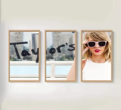 VERRE ART Printed Framed Canvas Painting for Home Decor Office Wall Studio Wall Living Room Decoration (46x27inch (Split in 3 Part) Wooden Floater) - Taylor swift 112