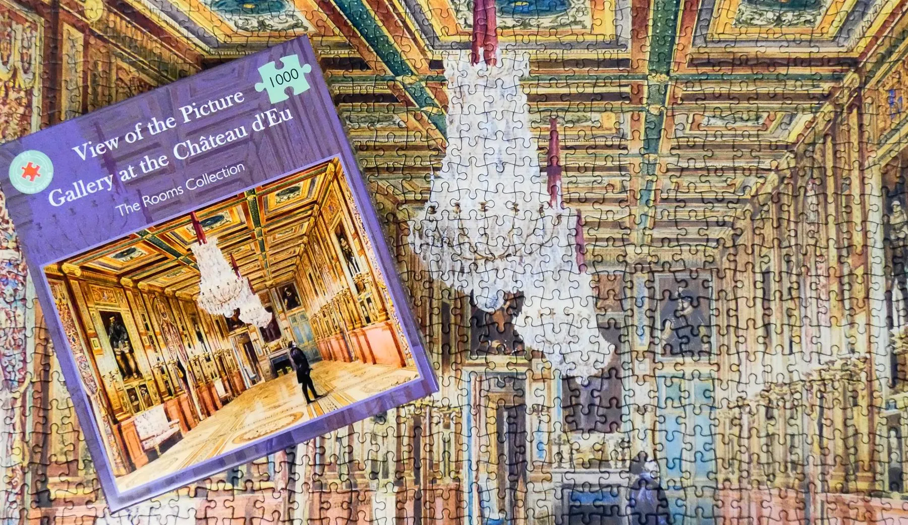 View of the Picture Gallery at the Château d'Eu 1000 piece jigsaw