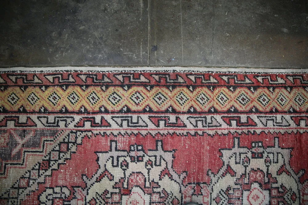 Vintage Faded Anatolian Turkish Rug Runner 3.1ftx9.5ft