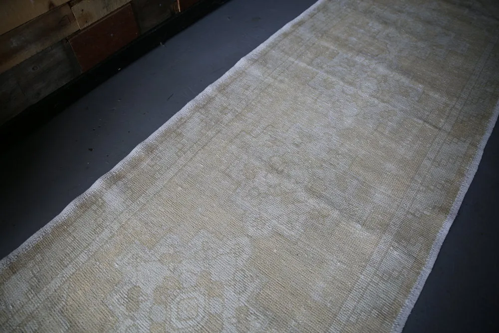 Vintage Faded Anatolian Turkish Runner Rug 3ftx8.8ft