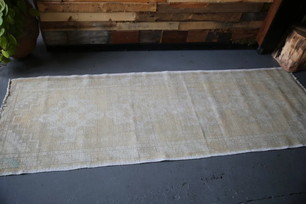 Vintage Faded Anatolian Turkish Runner Rug 3ftx8.8ft