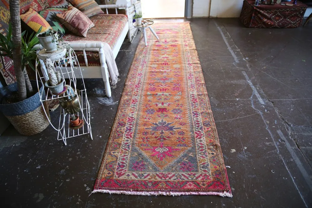 Vintage Kurdish Herki Runner 2.10ftx11.6ft